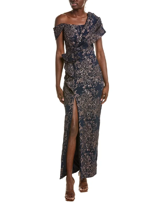 Take Advantage Theia Amaris Jacquard Column Gown