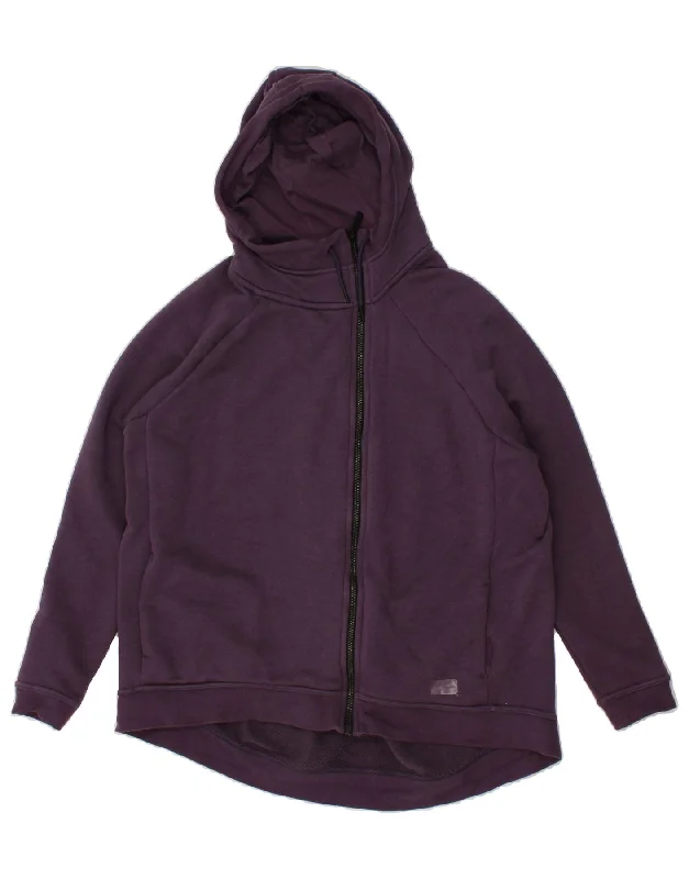 Price Smash NIKE Womens Zip Hoodie Sweater UK 14 Medium Purple Cotton