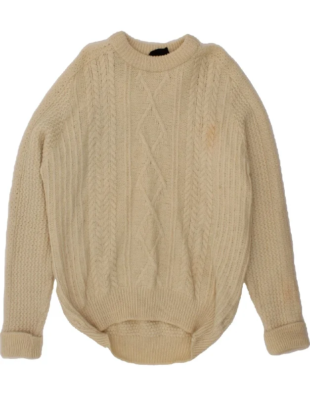 Instant Discount BARBOUR Womens Boat Neck Jumper Sweater UK 18 XL Off White New Wool