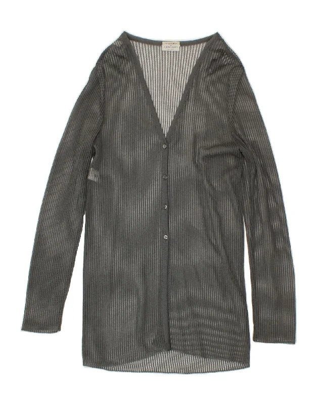 Price Rollback ALBERTA FERRETTI Womens Cardigan Sweater UK 14 Medium Grey Rayon
