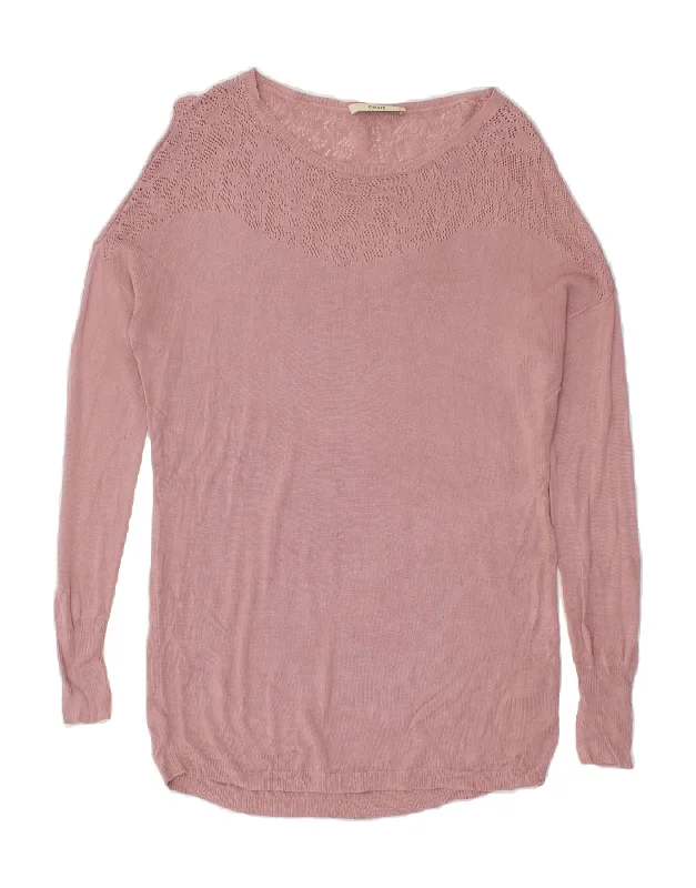 Savings Galore OASIS Womens Boat Neck Jumper Sweater UK 10 Small Pink Viscose