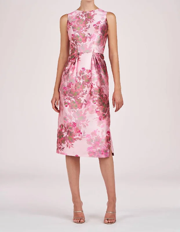 Daily Deals Adriana Midi Length Dress In Vivid Berry