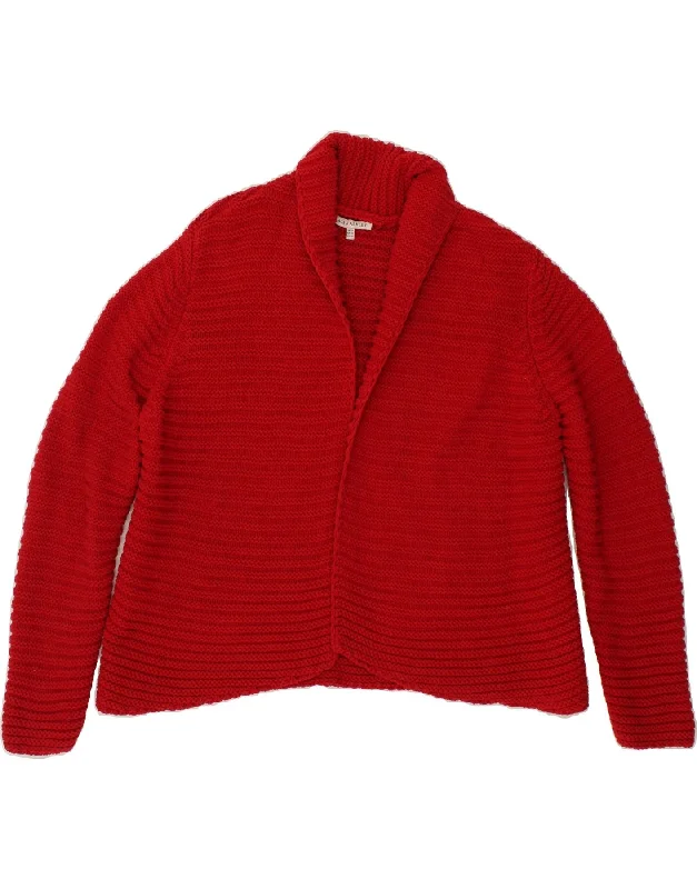 Seasonal Sale LAURA ASHLEY Womens Open Cardigan Sweater UK 20 2XL Red Cotton
