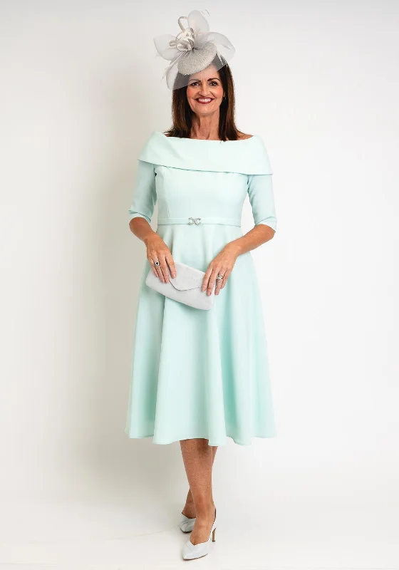 Special Offer Claudia C Lambrusco Boat Neckline Dress, Mint