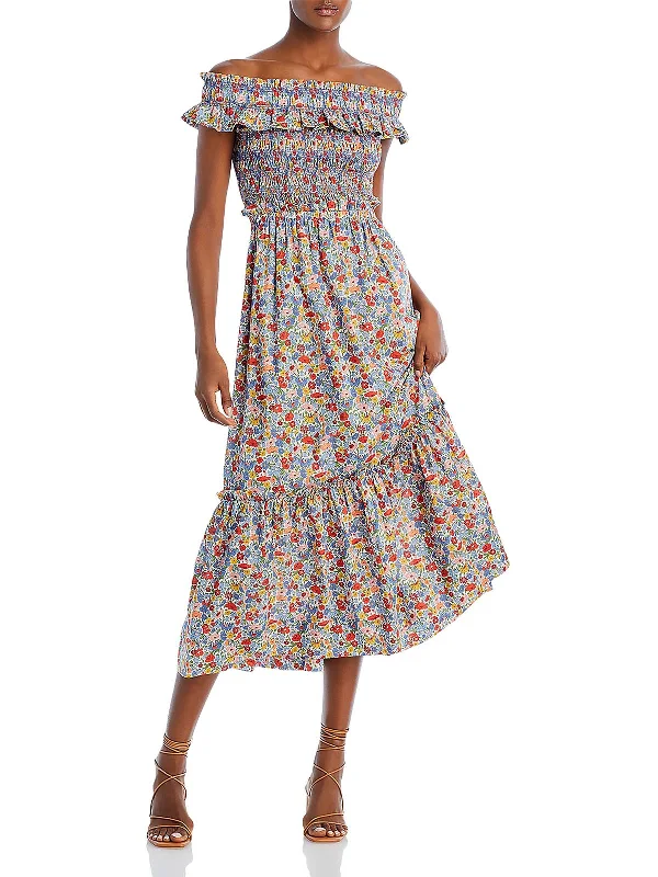 Unmissable Offer Hanna Park Liberty Womens Poplin Off-The-Shoulder Midi Dress
