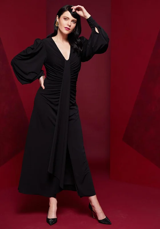 Members Only Kate Cooper Ruched Jersey Maxi Dress, Black