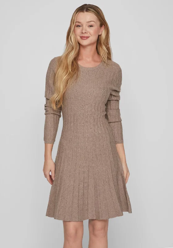 Special Price Vila Sachin Knit Skater Mini Dress, Melange