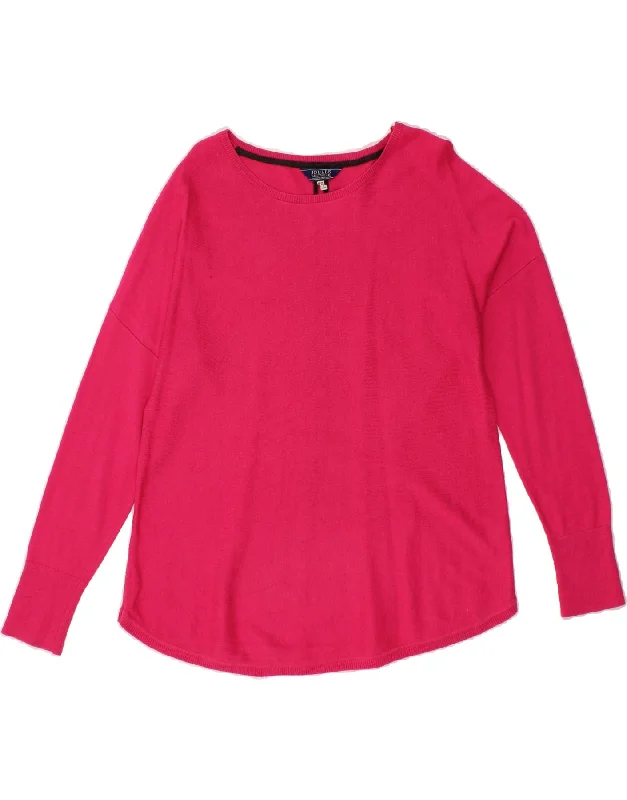 Online Only JOULES Womens Boat Neck Jumper Sweater UK 14 Large  Pink Cotton