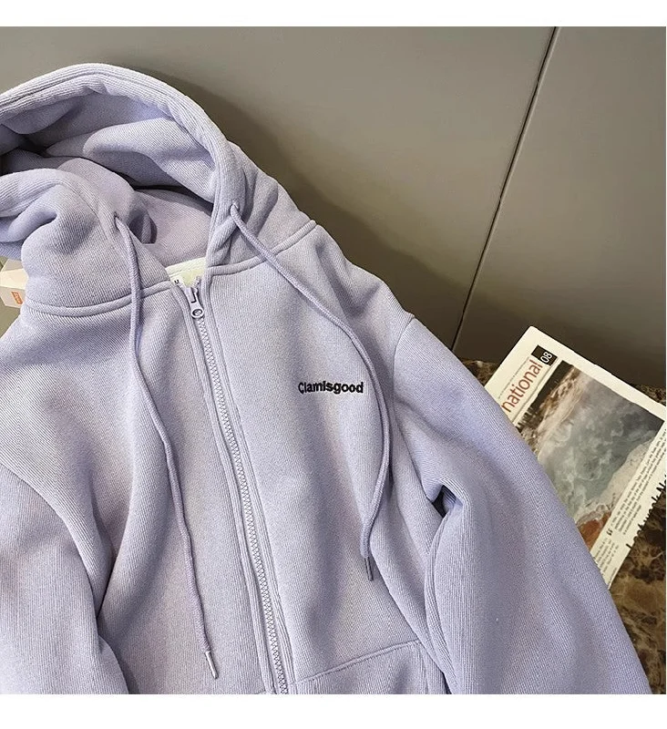 Bargain Blast winter hooded sweatshirt for women new trendy casual cardigan jacket       S4936