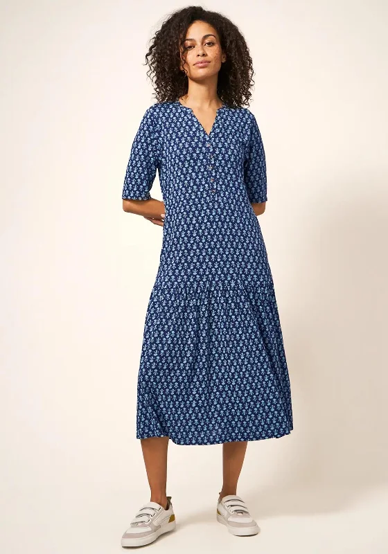 Mega Sale White Stuff Sabina Print Jersey Dress, Navy & Blue