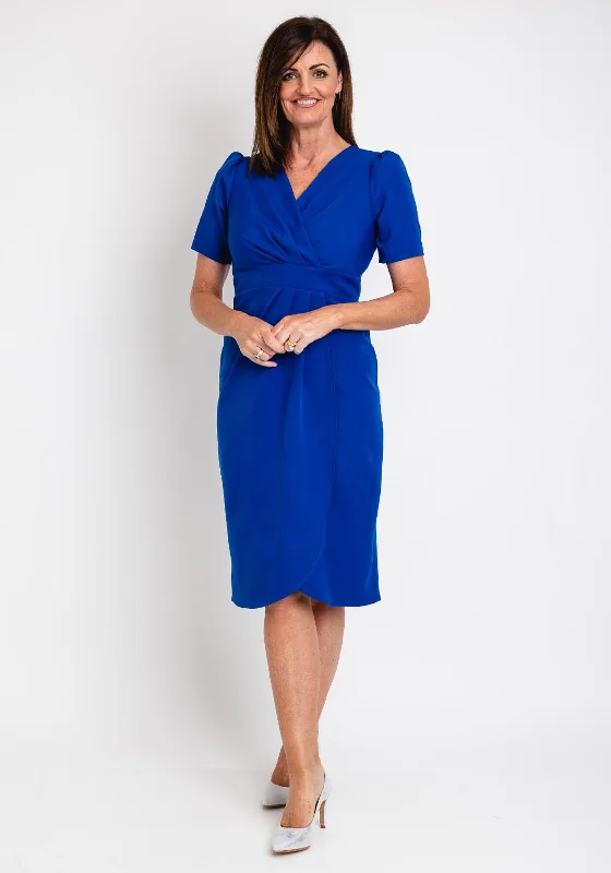 Best Deals Coco Doll Toya Faux Wrap Midi Dress, Royal Blue