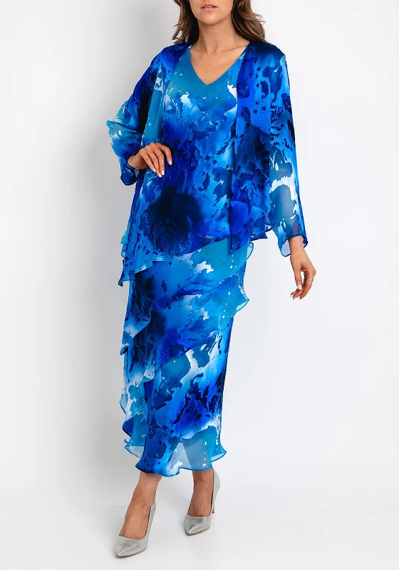 Fantastic Deals Lewis Henry Tiered Dress and Bolero Two Piece, Blue