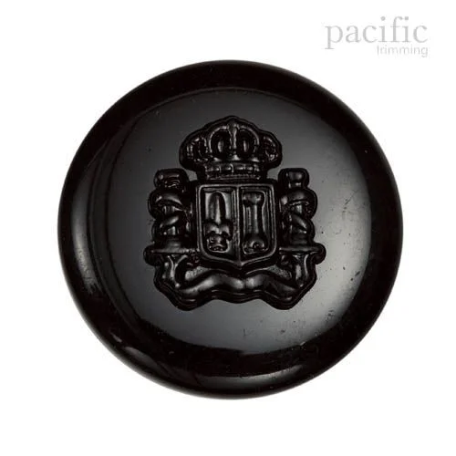 Deep Discounts Crest Black Polyester Tunnel Shank Jacket Coat Button