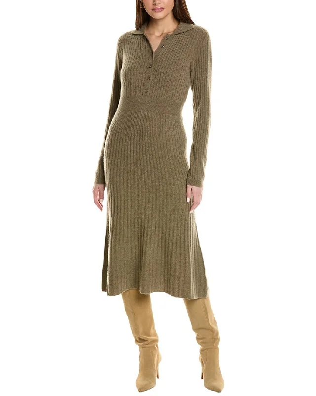 Hurry In Design History Collared Cashmere Sweaterdress