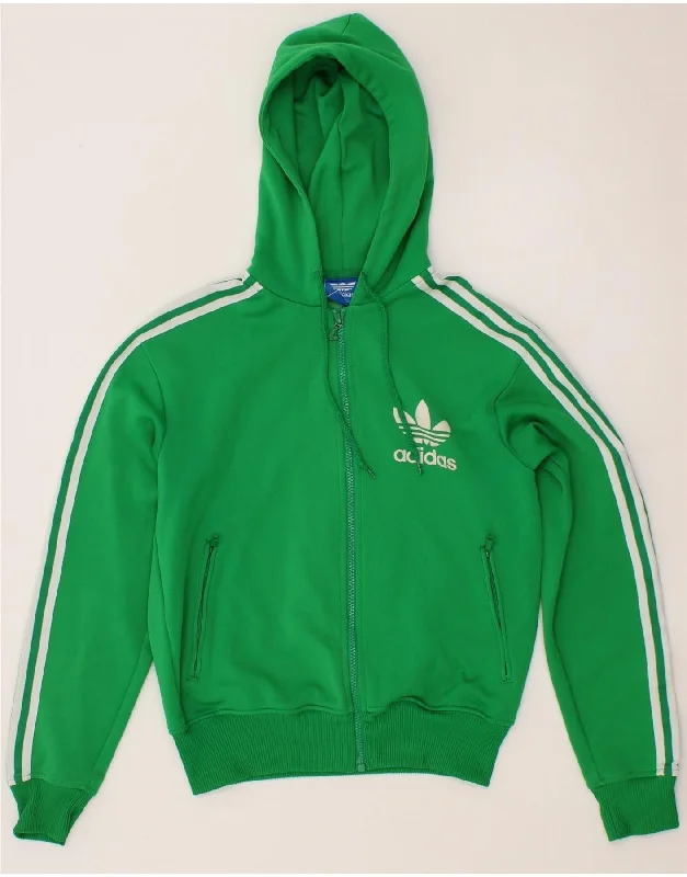 ADIDAS Womens Oversized Zip Hoodie Sweater UK 10 Small Green Polyester