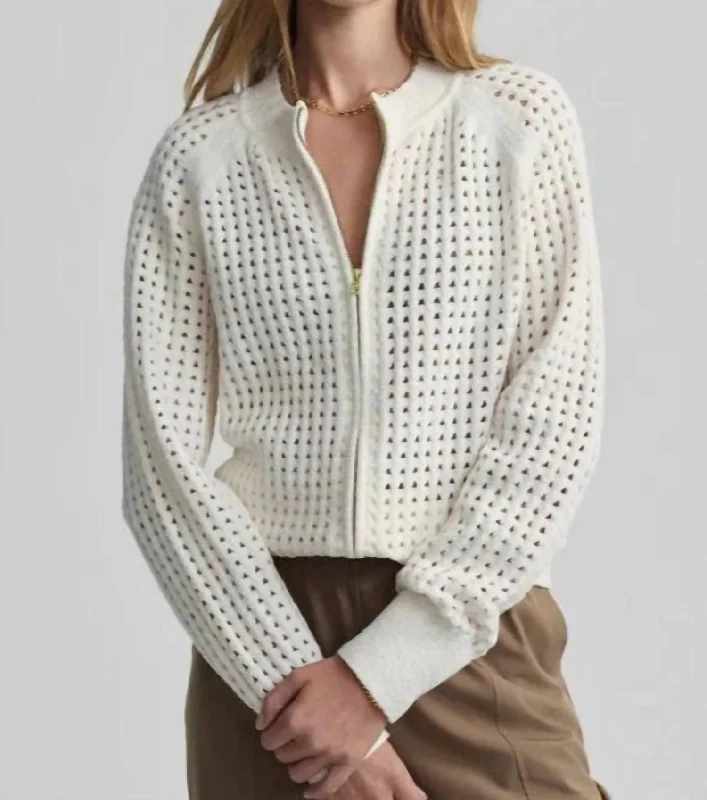 Marta Boucle Knit Jacket In Coconut Milk