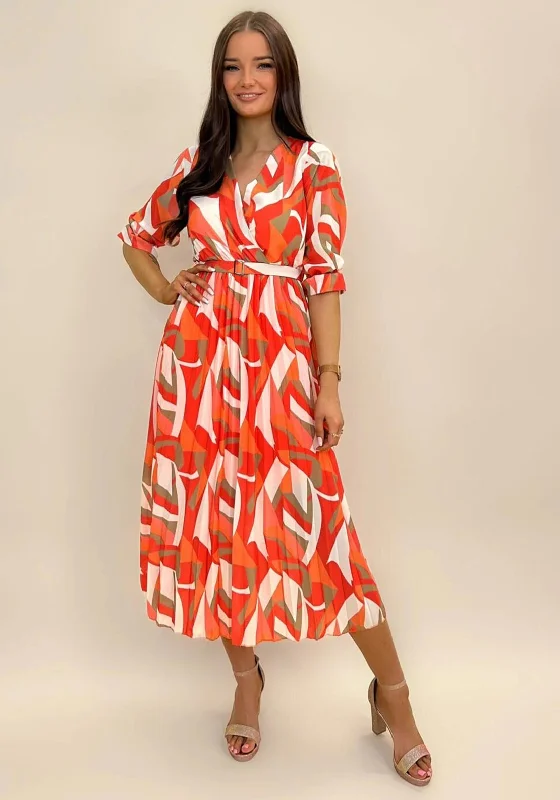 Deep Discounts Kate & Pippa Positano Midi Dress, Orange Multi