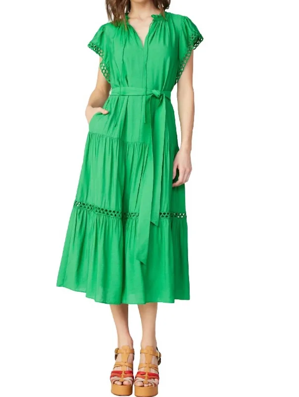 Bargain Bin Emerald City Midi Dress In Green