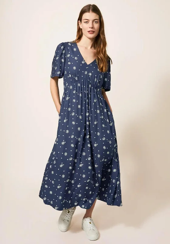 Overstock White Stuff Lucy Print Maxi Dress, Navy