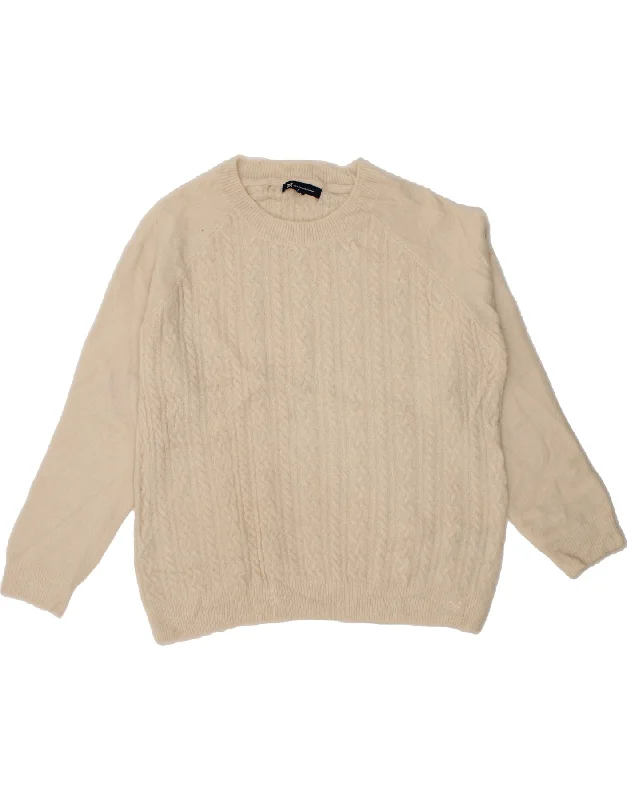 Amazing Deals CREW CLOTHING Womens Crew Neck Jumper Sweater US 14 XL Off White Acrylic