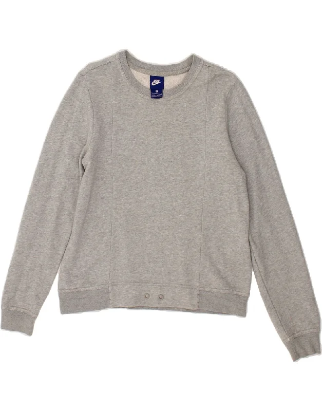 Price Cut NIKE Womens Sweatshirt Jumper UK 10 Small Grey Cotton