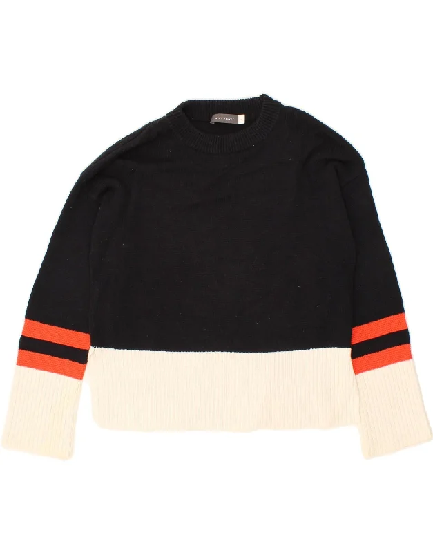 Super Deal MINT VELVET Womens Crop Crew Neck Jumper Sweater UK 14 Medium Black
