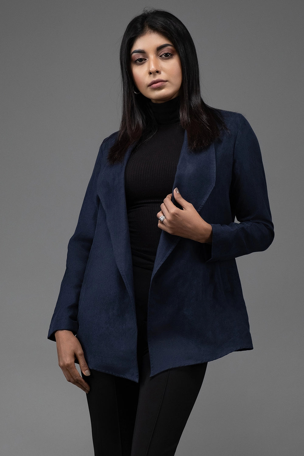 Blowout Sale Asymmetric Suede Jacket