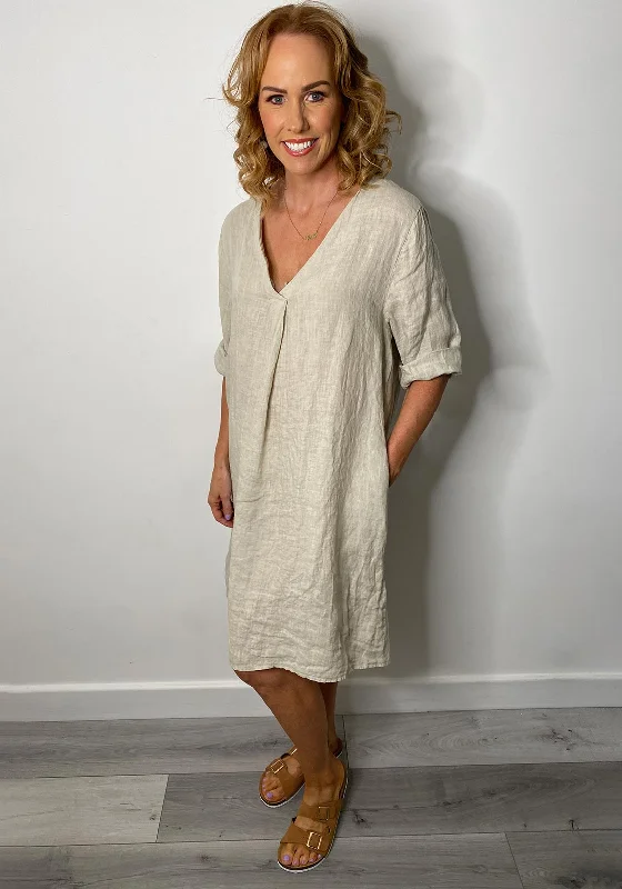 Deal Zone The Serafina Collection One Size Tunic Dress, Beige