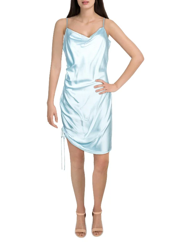 Best Bargains Astrid Womens Silk Rouched Midi Dress