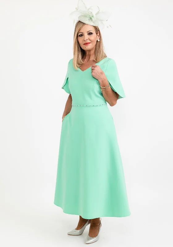 Exclusive Deal Lizabella Beaded Waist A Line Maxi Dress, Mint Green