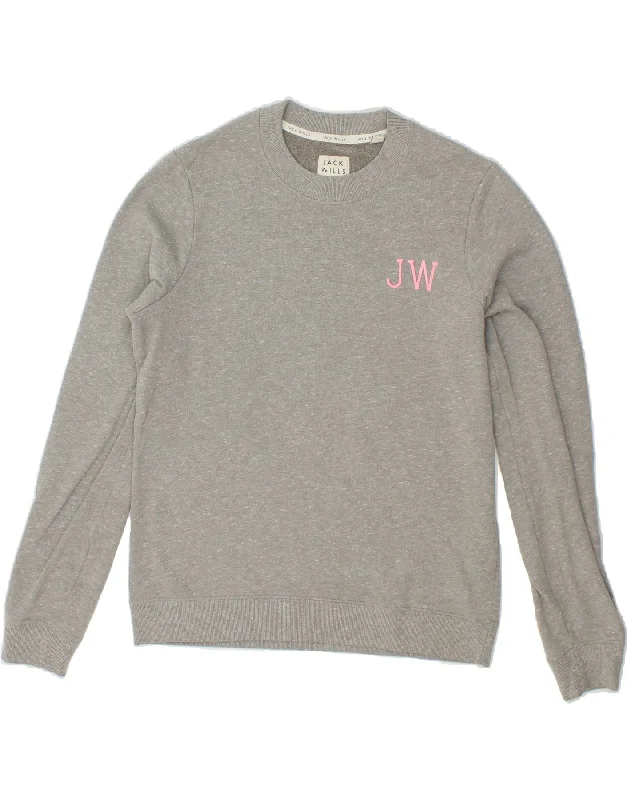 Doorbuster Deal JACK WILLS Womens Sweatshirt Jumper UK 10 Small  Grey Flecked Cotton