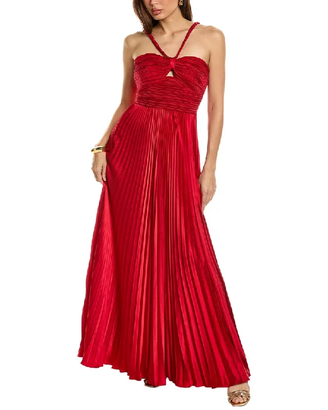 AMUR Idra Braided Halter Gown