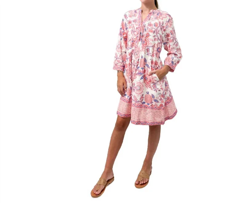Deal of the Week Maye Mini Dress In Floral White/coral/periwinkle