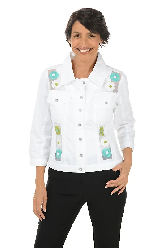 Discount Mania Rachel Embroidered Mesh Accented Jacket