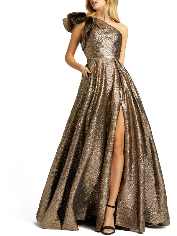 Buy Now Womens Metallic Brocade Evening Dress