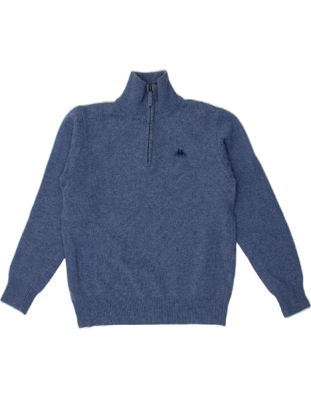 Super Bargain KAPPA Womens Zip Neck Jumper Sweater UK 14 Medium Blue New Wool