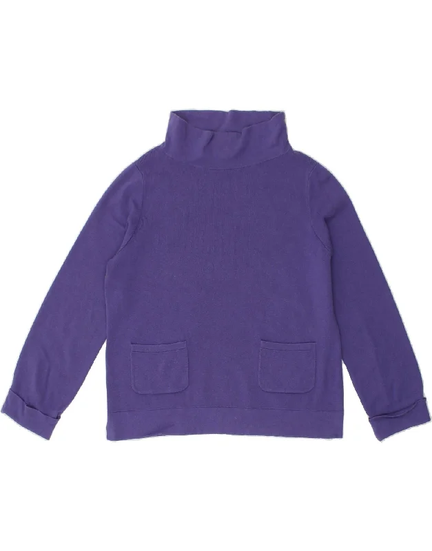 Buy More, Save More LAURA ASHLEY Womens Roll Neck Jumper Sweater UK 12 Medium Purple Cotton