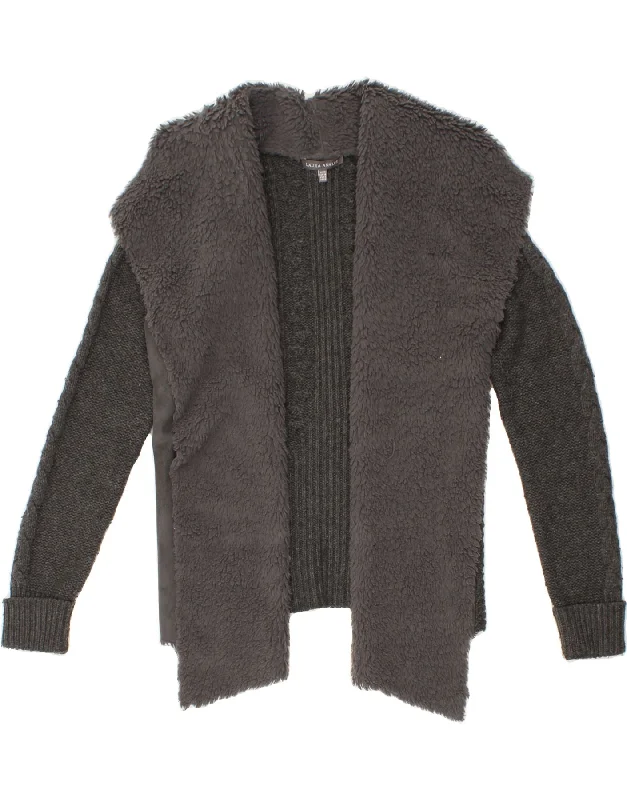 Final Markdown LAURA ASHLEY Womens Asymmetric Sherpa Cardigan Sweater UK 10 Small Grey Final Markdown LAURA ASHLEY Womens Asymmetric Sherpa Cardigan Sweater UK 10 Small Grey