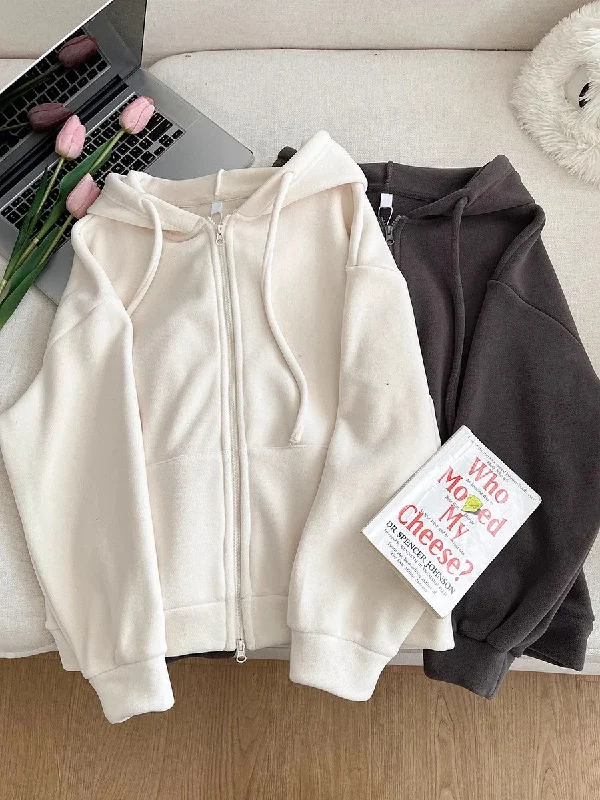Mega Sale zippered hooded jacket      S4761