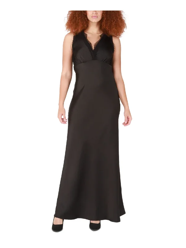 Exclusive Savings BLACK TAPE Womens Black Unlined Sleeveless Surplice Neckline Maxi Cocktail Shift Dress