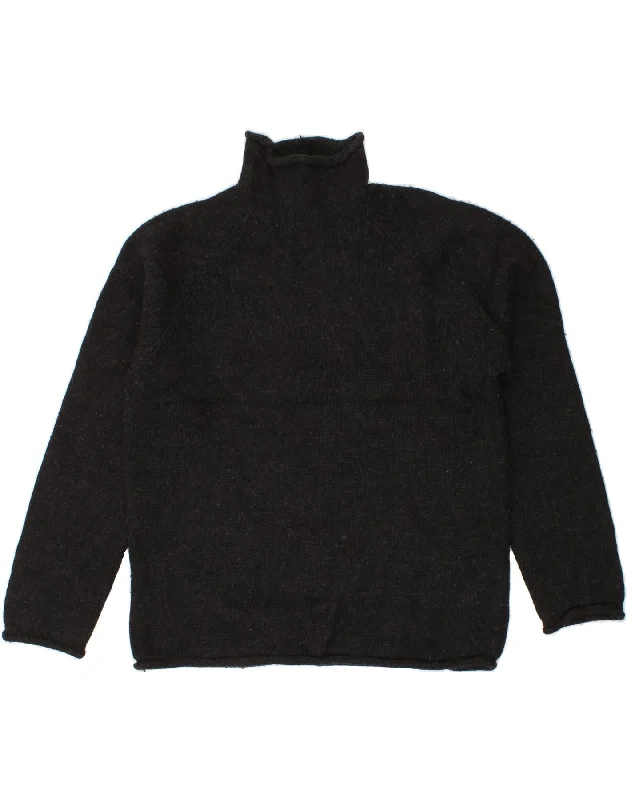 Midnight Madness J. CREW Womens Turtle Neck Jumper Sweater UK 14 Medium Black Wool
