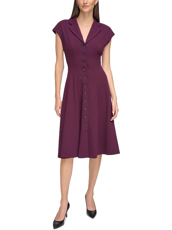 Special Price Womens Collar Career Fit & Flare Dress