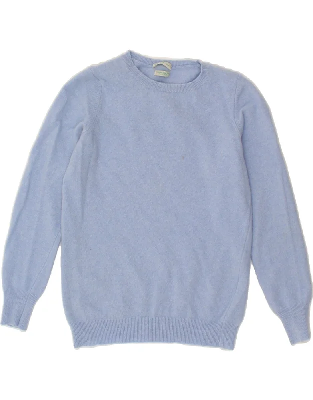 Super Bargain BENETTON Womens Crew Neck Jumper Sweater UK 10 Small Blue Merino Wool