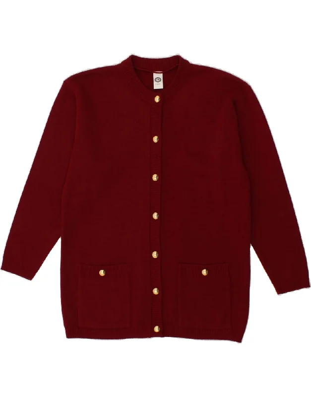 Reduced Prices C&A Womens Oversized Cardigan Sweater EU 36/38 Small Burgundy Acrylic