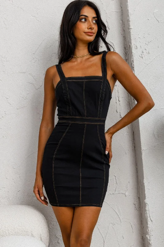 Early Access Shalom Structured Bodycon Dress Black