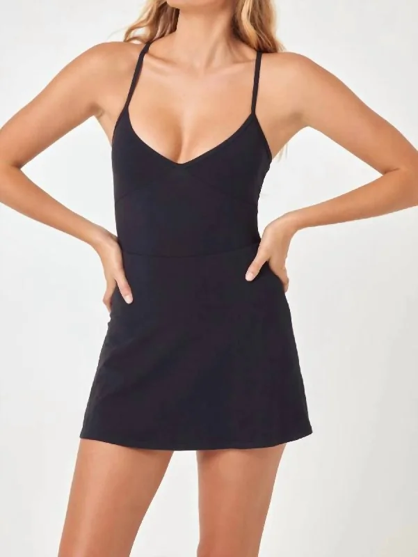 Can't Miss Rally Dress In Black