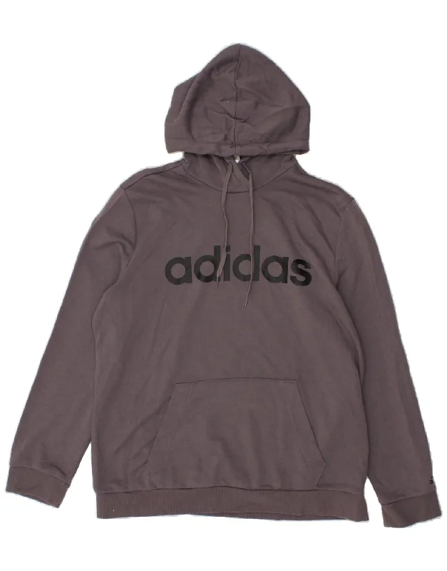 Extra Savings ADIDAS Womens Graphic Hoodie Jumper UK 20/22 XL Grey Cotton
