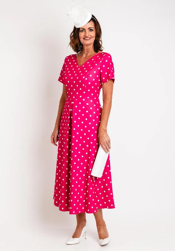 Cassandra Trudy Polka Dot A-line Maxi Dress, Pink