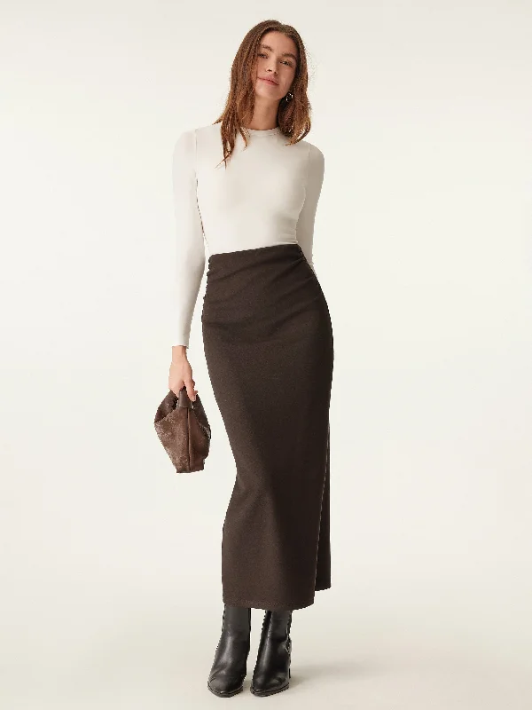 Best Deals Heat-Tech Ruched Side Pencil Maxi Skirt