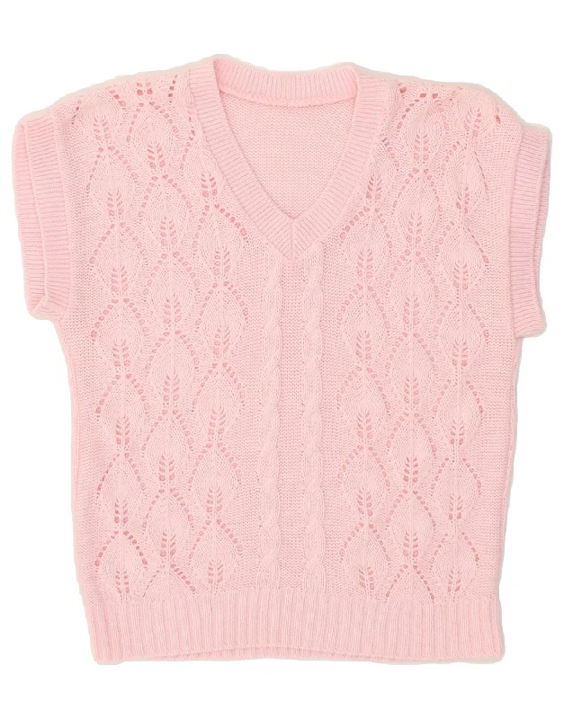 Midnight Madness VINTAGE Womens Vest Tank Top UK 12 Medium Pink